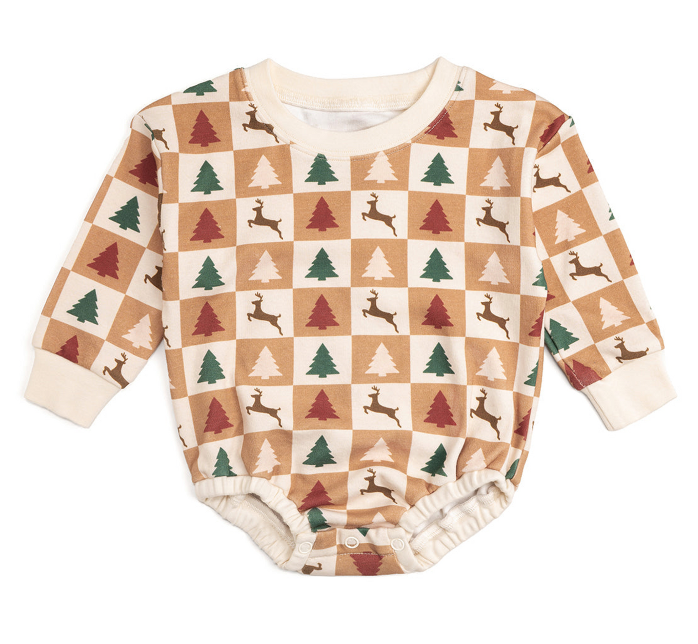 Boys Cabin Christmas Long Sleeve Onesie - Sweet Wink