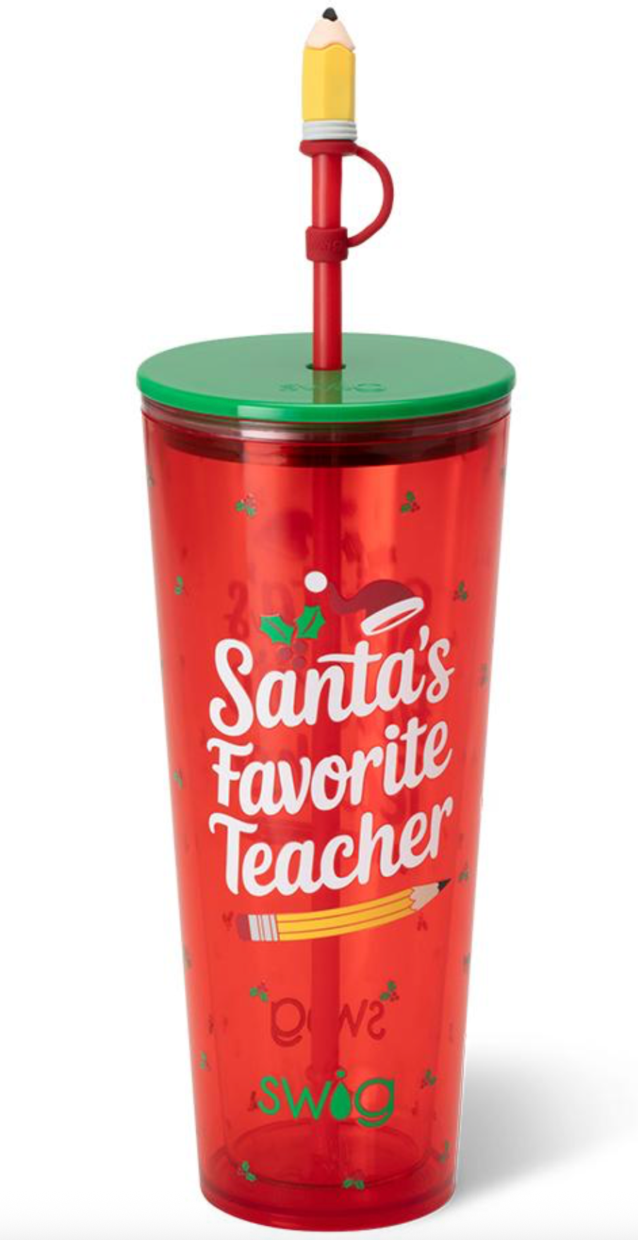 Santa's Favorite Teacher Plastic Tumbler 24oz - Swig