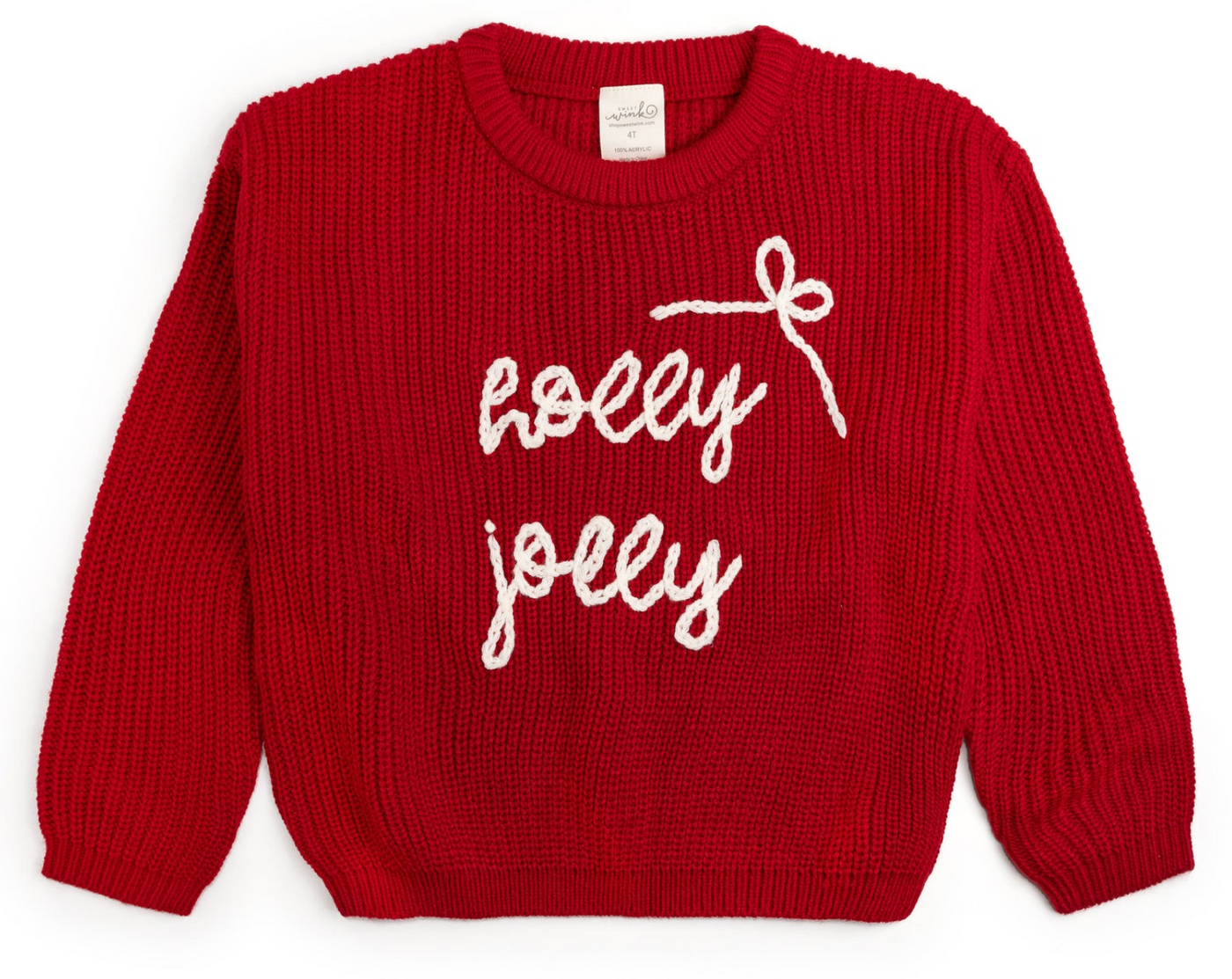 Holly Jolly Bow Christmas Knit Sweater - Sweet Wink