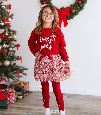 Holly Jolly Bow Christmas Knit Sweater - Sweet Wink
