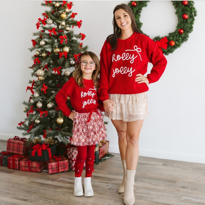 Holly Jolly Bow Christmas Knit Sweater - Sweet Wink