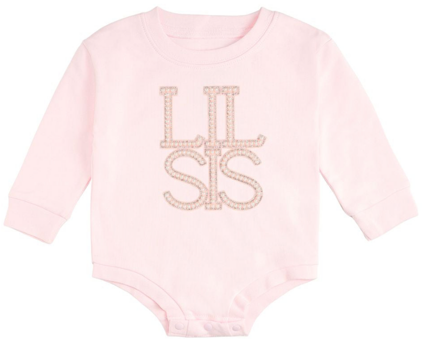 Lil Sis Pearl Patch Long Sleeve Romper - Sweet Wink