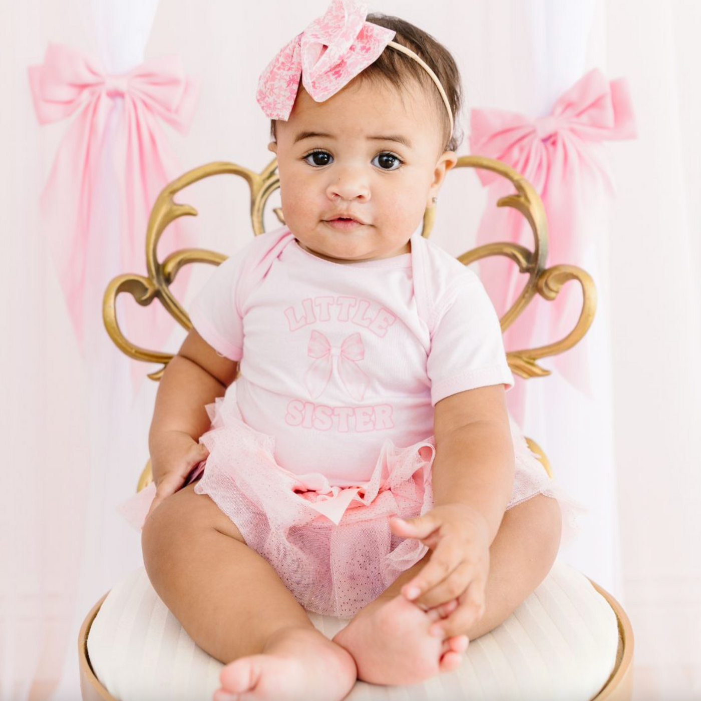 Little Sister Bow Short Sleeve Bodysuit - Sweet Wink