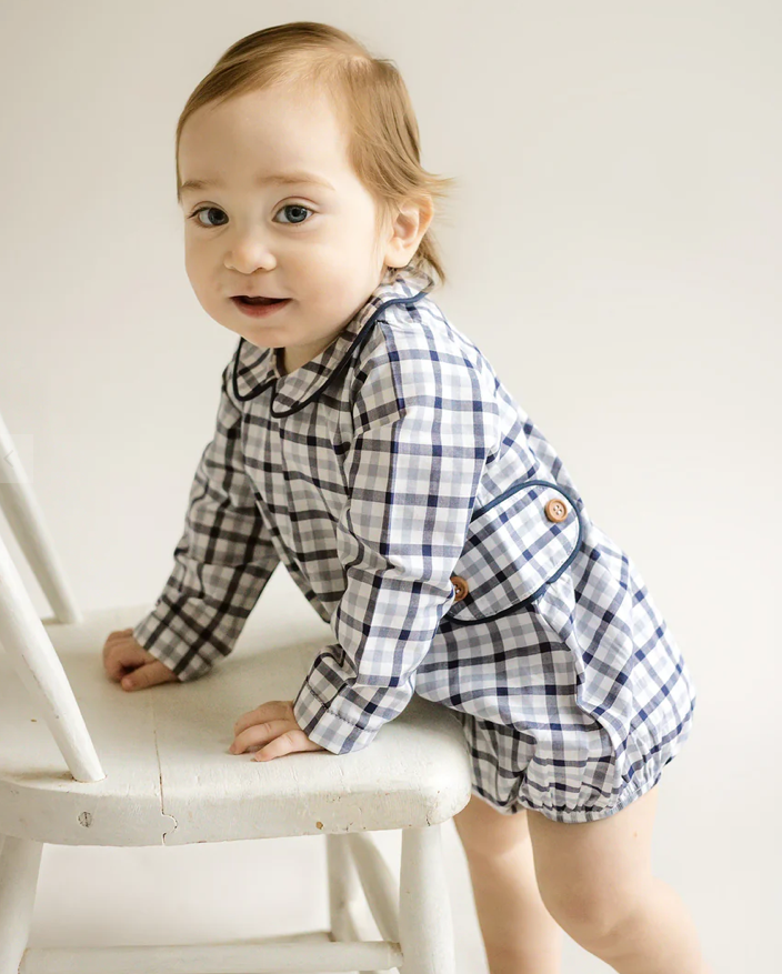 Boys Plaid Bubble - Cuclie