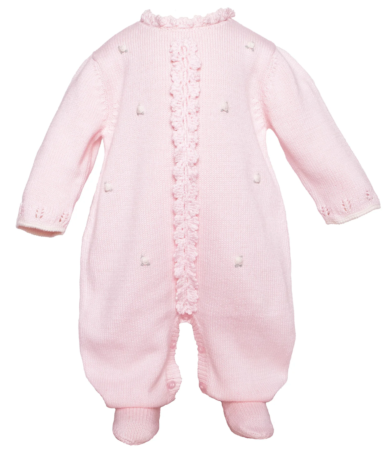 Pink Rosette Knit Footie - Cuclie
