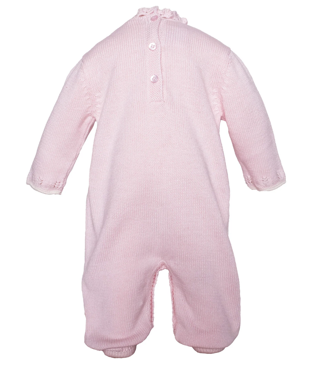 Pink Rosette Knit Footie - Cuclie