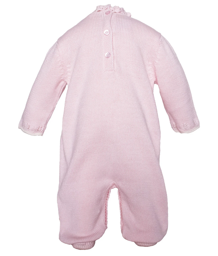 Pink Rosette Knit Footie - Cuclie