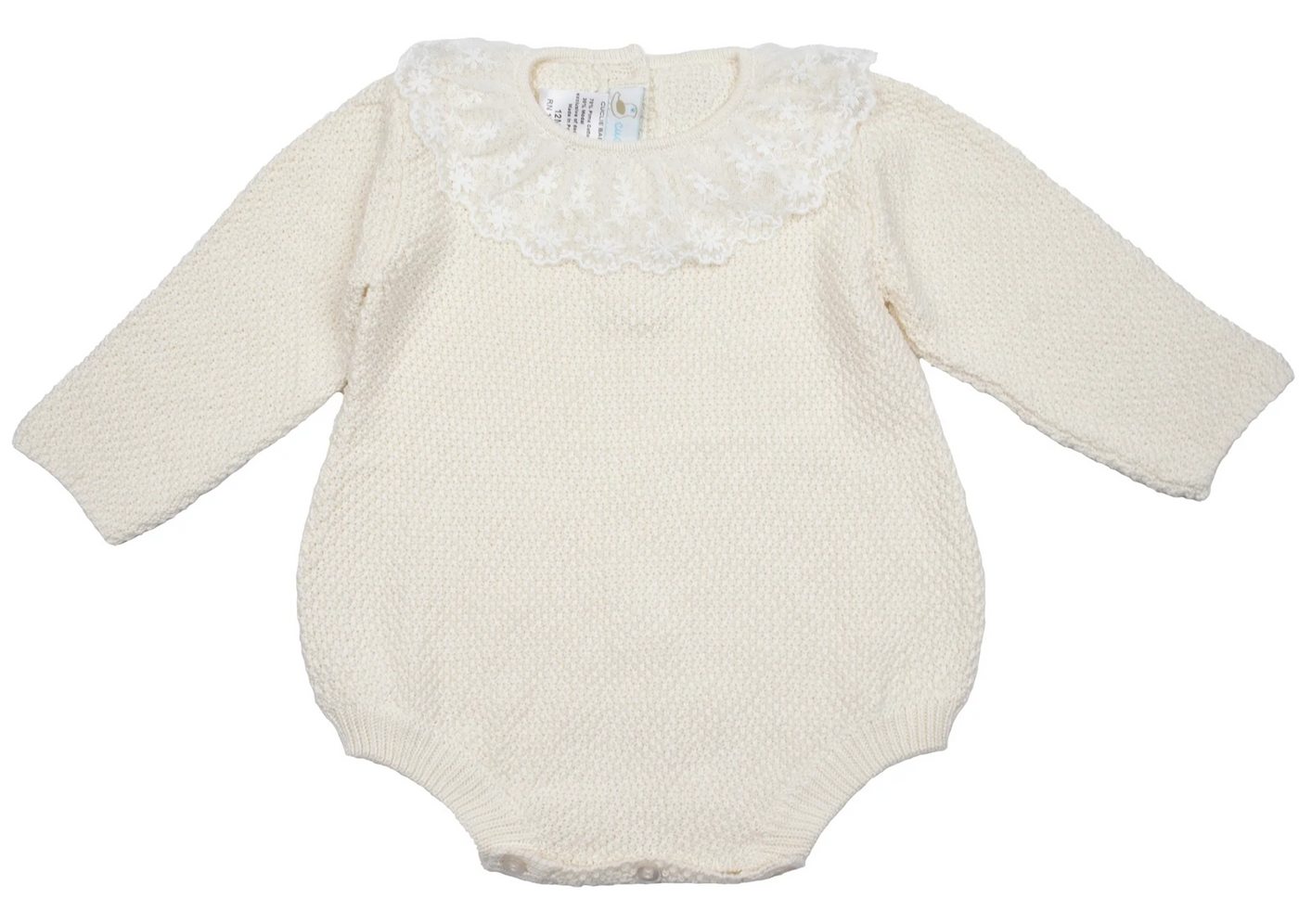 Lace Collar Knit Bubble Romper - Cuclie