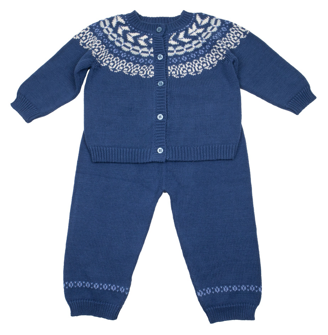 Fair Isle Knit Pant Set - Cuclie