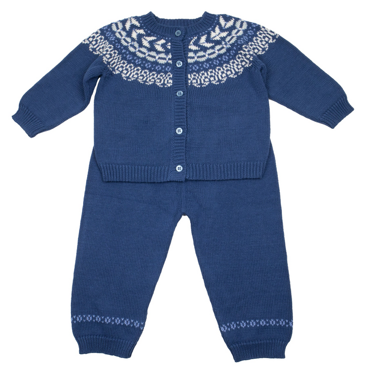 Fair Isle Knit Pant Set - Cuclie