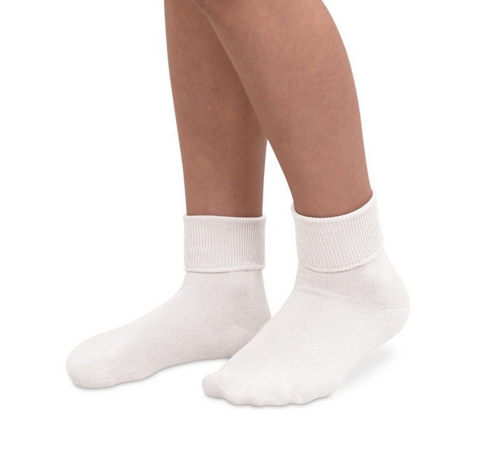 White Smooth Toe Turn Cuff Socks 2200 - Jefferies Socks