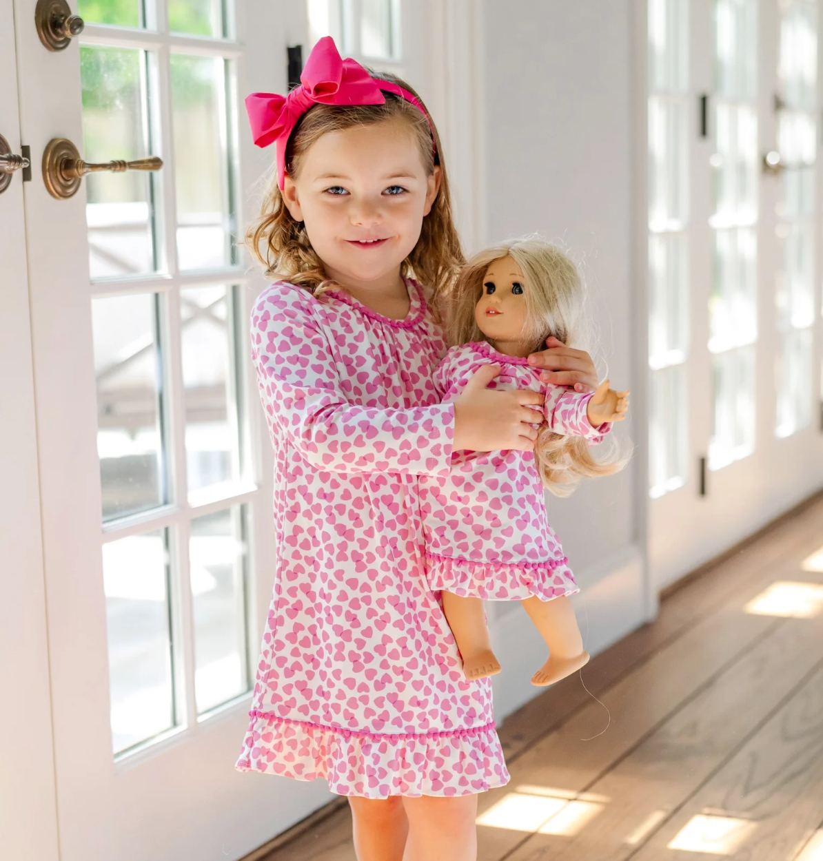 Pink Hearts Pima Pajamas - Lila & Hayes