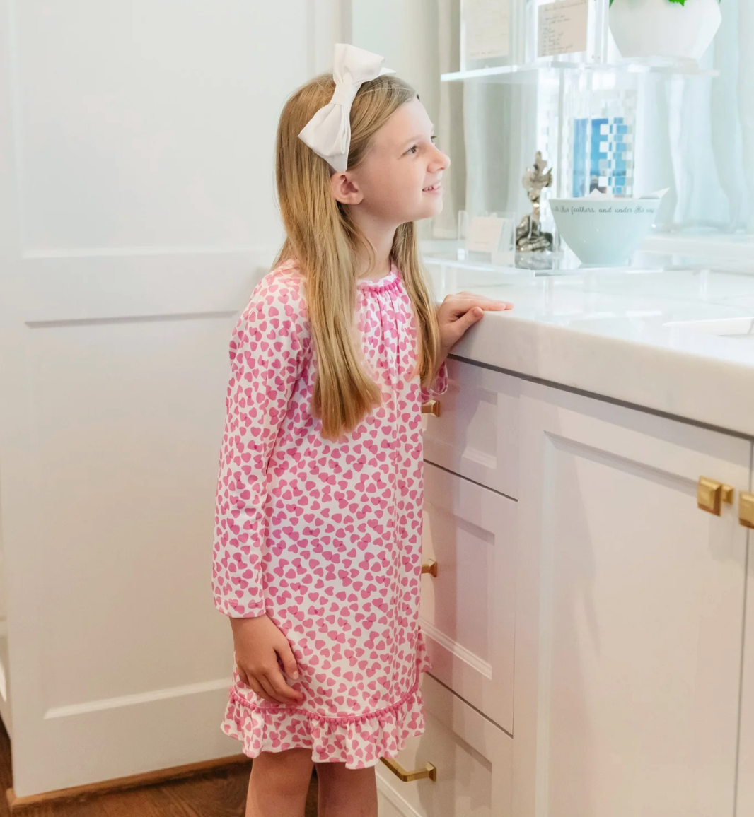 Pink Hearts Pima Pajamas - Lila & Hayes