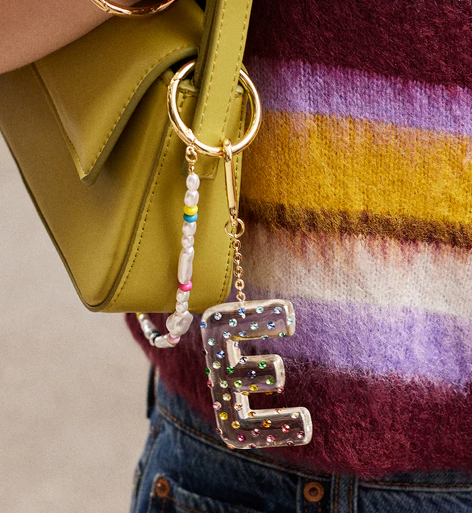 Confetti Initial Bag Charm - BaubleBar