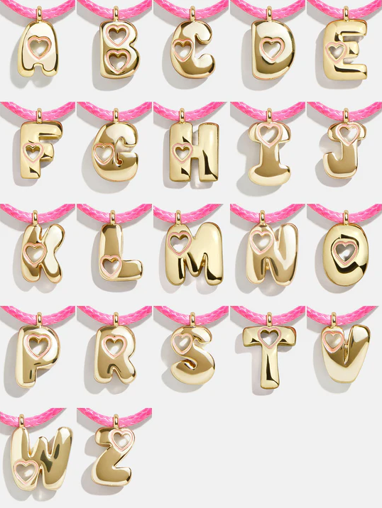 Pretty in Pink Kids Initial Necklace - BaubleBar