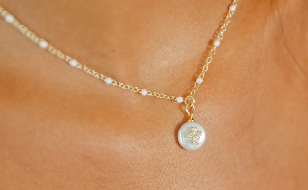 Madison Enamel Cross Necklace - Taylor Shaye