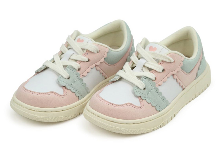 Pink & Sage Scalloped Sneaker - L'Amour