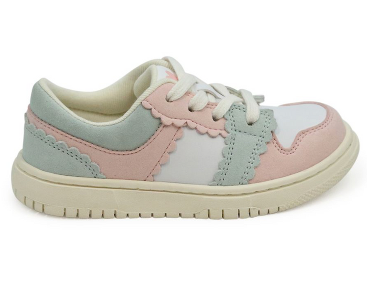 Pink & Sage Scalloped Sneaker - L'Amour