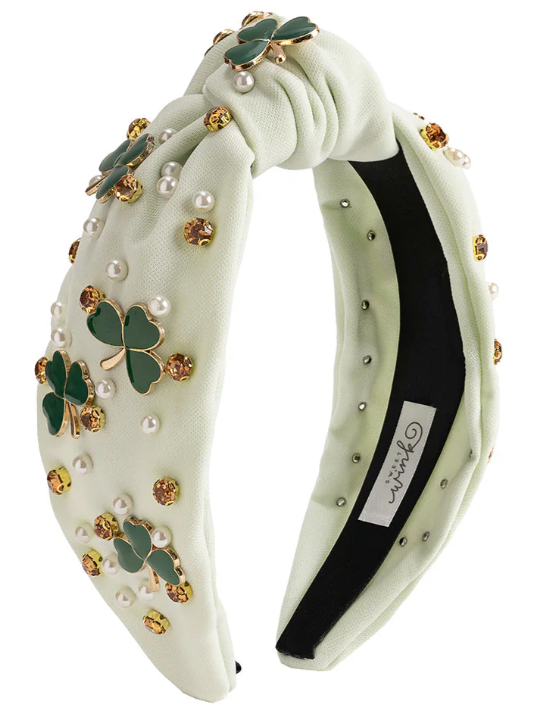 Shamrock Pearl St. Patrick's Day Gemstone Headband - Sweet Wink
