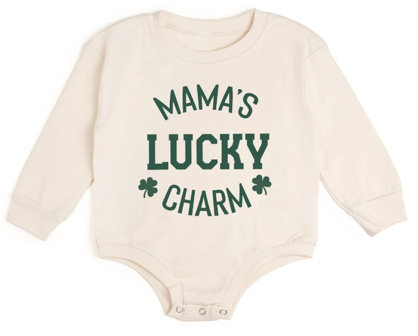 Mama's Lucky Charm St. Patrick's Day Long Sleeve Bubble - Sweet Wink