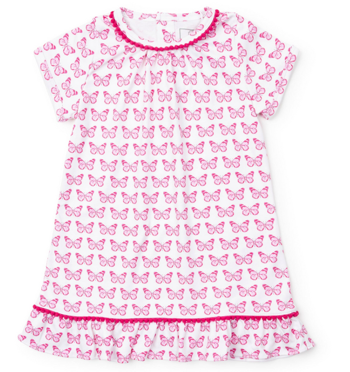 CAMDEN GIRLS' NIGHTGOWN - CARTIE PINK BUTTERFLIES - Lila + Hayes