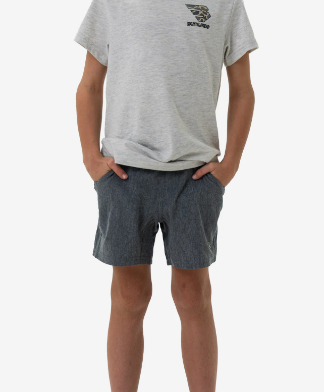 Grizzly Grey with Deer Camo Liner Youth Athletic Short - Burlebo