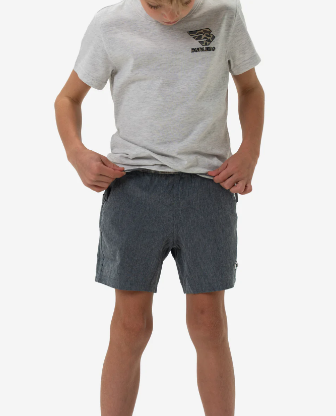 Grizzly Grey with Deer Camo Liner Youth Athletic Short - Burlebo