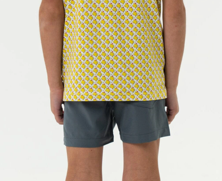 Grey with Deer Camo Pocket Youth Everyday Short - Burlebo