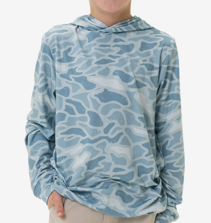 Seaside Camo Youth Performance Hoodie - Burlebo