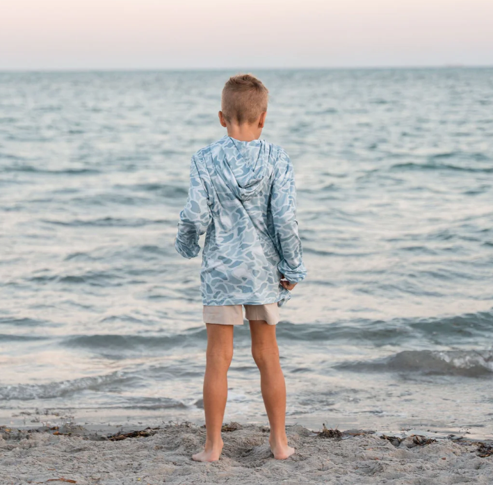 Seaside Camo Youth Performance Hoodie - Burlebo