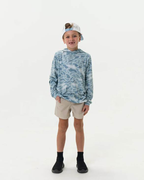 Seaside Camo Youth Performance Hoodie - Burlebo