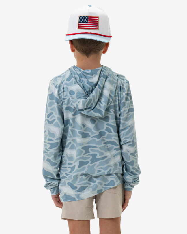 Seaside Camo Youth Performance Hoodie - Burlebo