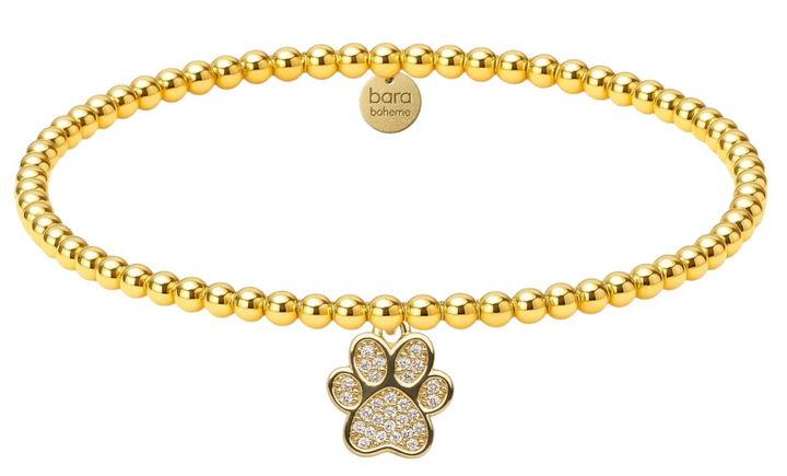 Pave Paw Print Bracelet - bara boheme