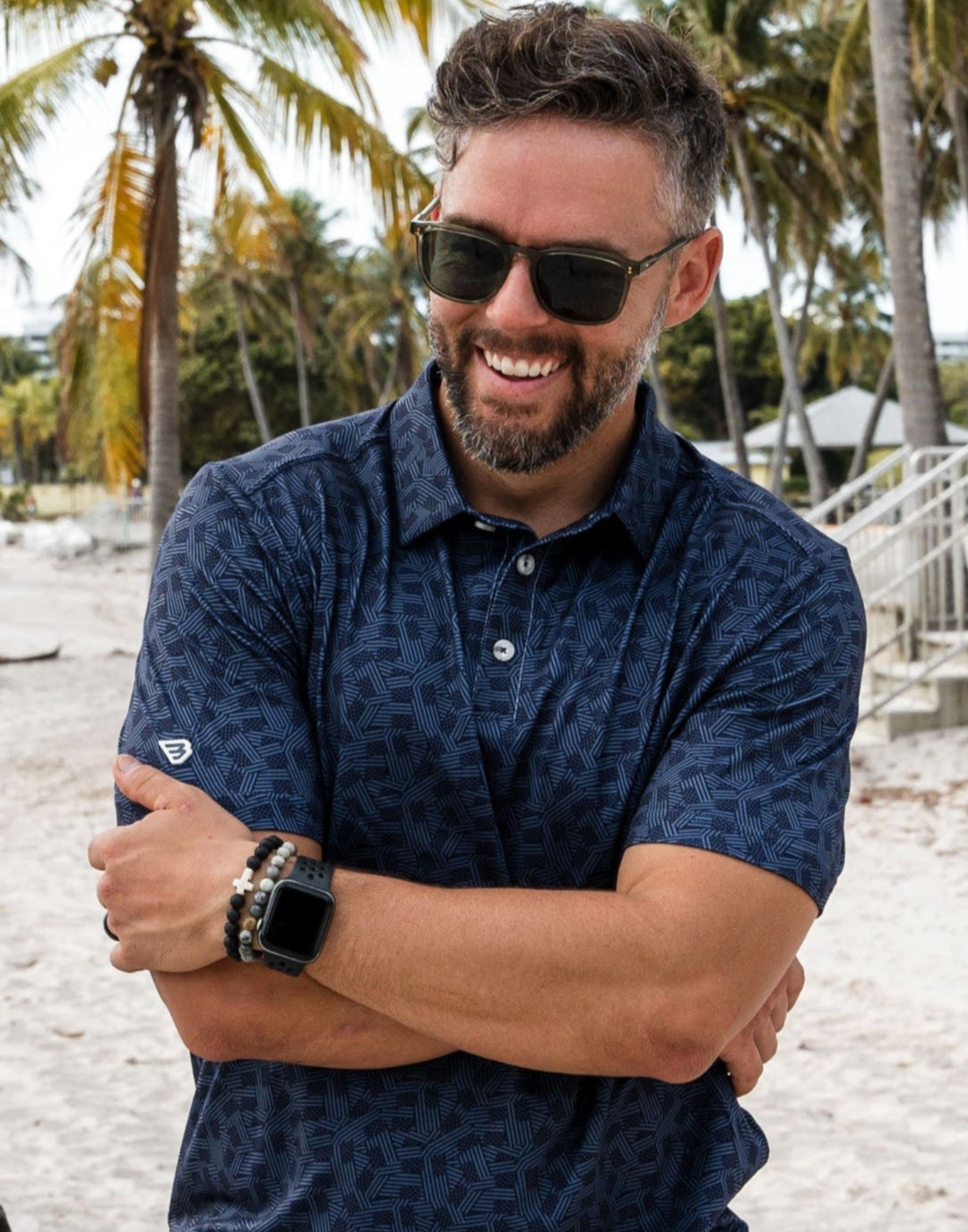 Stars and Stripes Navy Polo - Burlebo