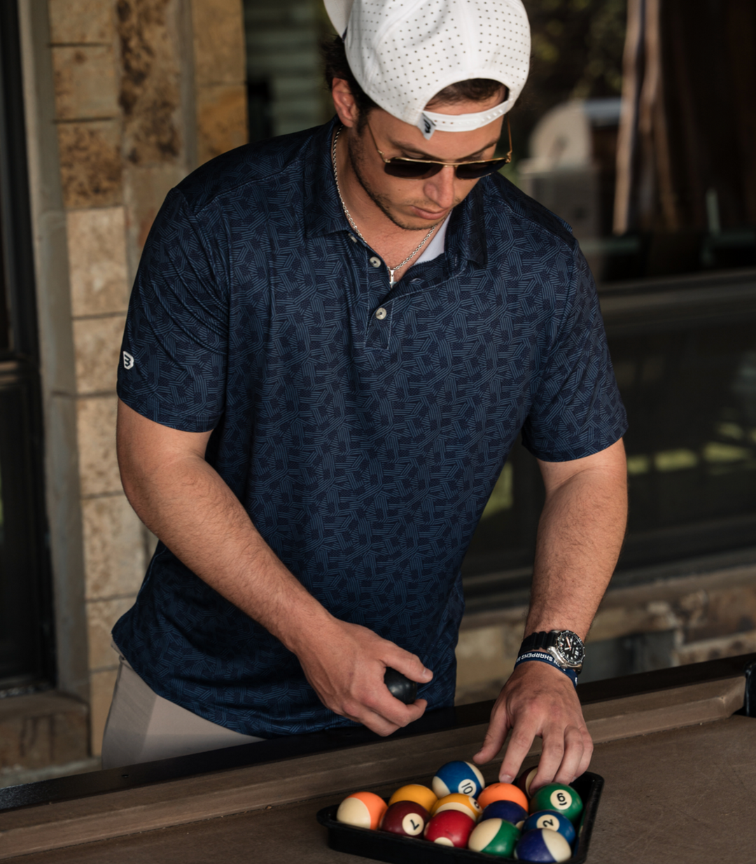 Stars and Stripes Navy Polo - Burlebo