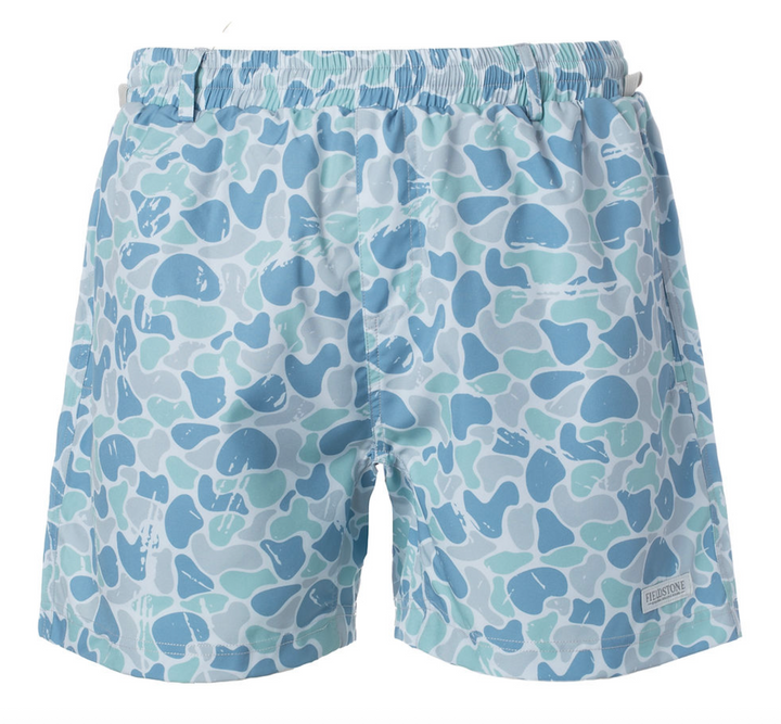 Saltwater Blue Camo Youth Shorts - Fieldstone
