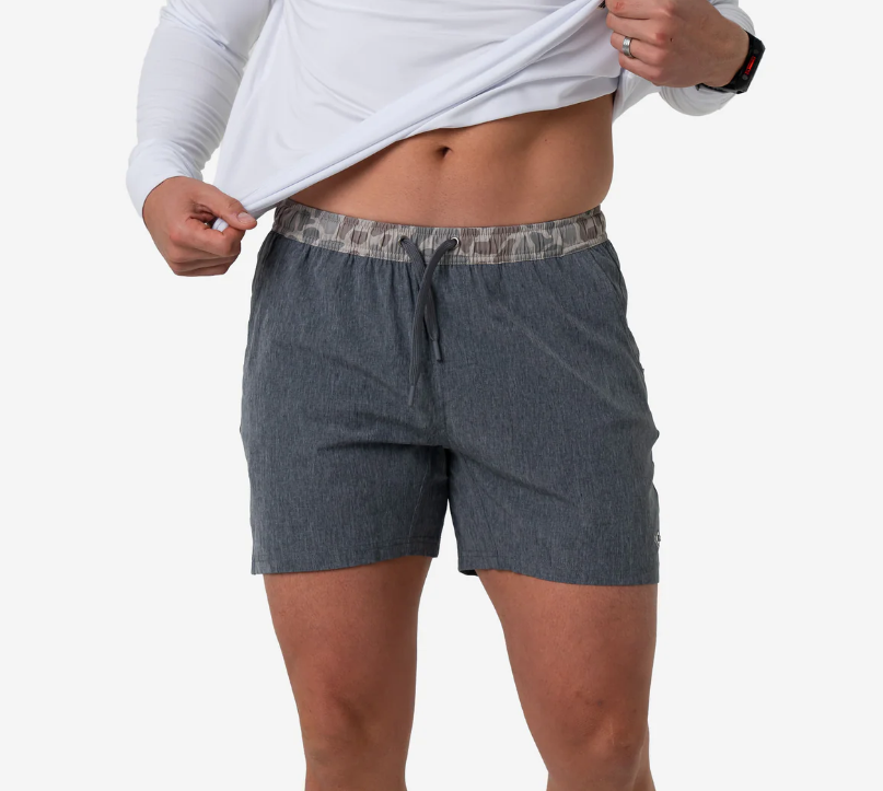 Men's Athletic Short - Grizzly Grey - Classic Deer Camo Liner - Burlebo