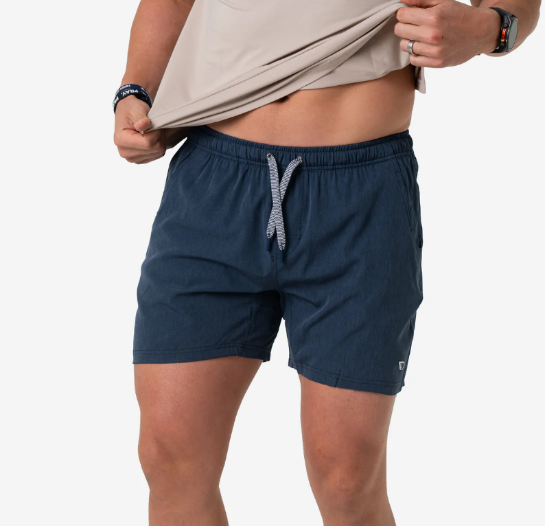 Men's Athletic Short - Heather Navy - American Flag Liner - Burlebo
