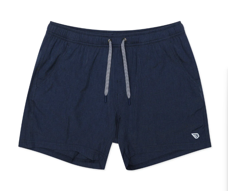 Men's Athletic Short - Heather Navy - American Flag Liner - Burlebo