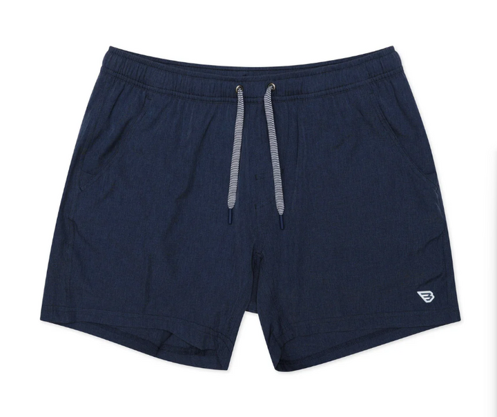 Men's Athletic Short - Heather Navy - American Flag Liner - Burlebo