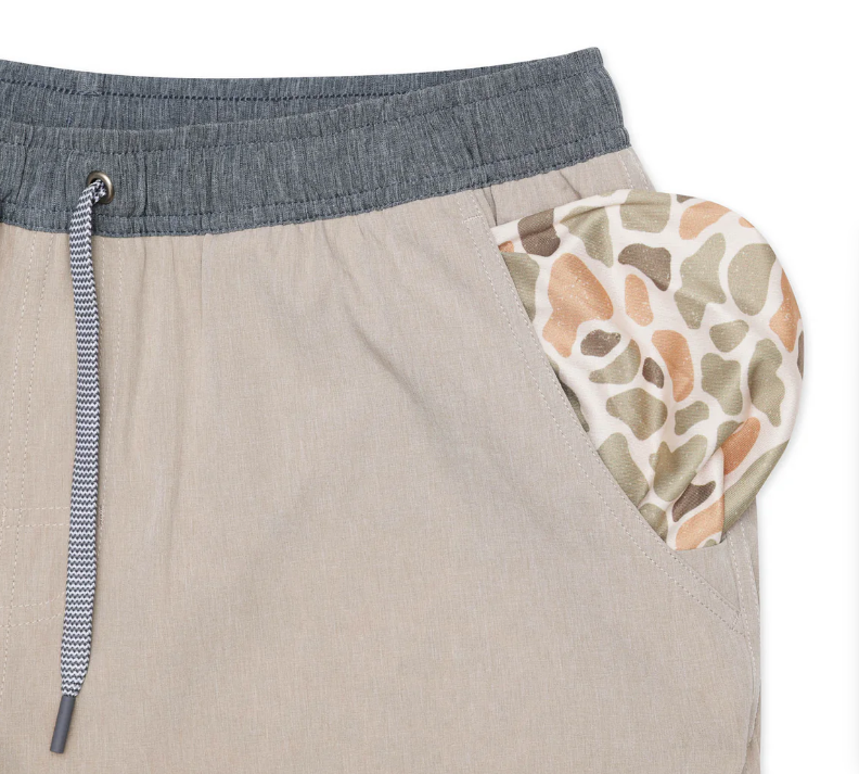Men's Athletic Short - Heather Khaki - Venado Camo Liner - Burlebo