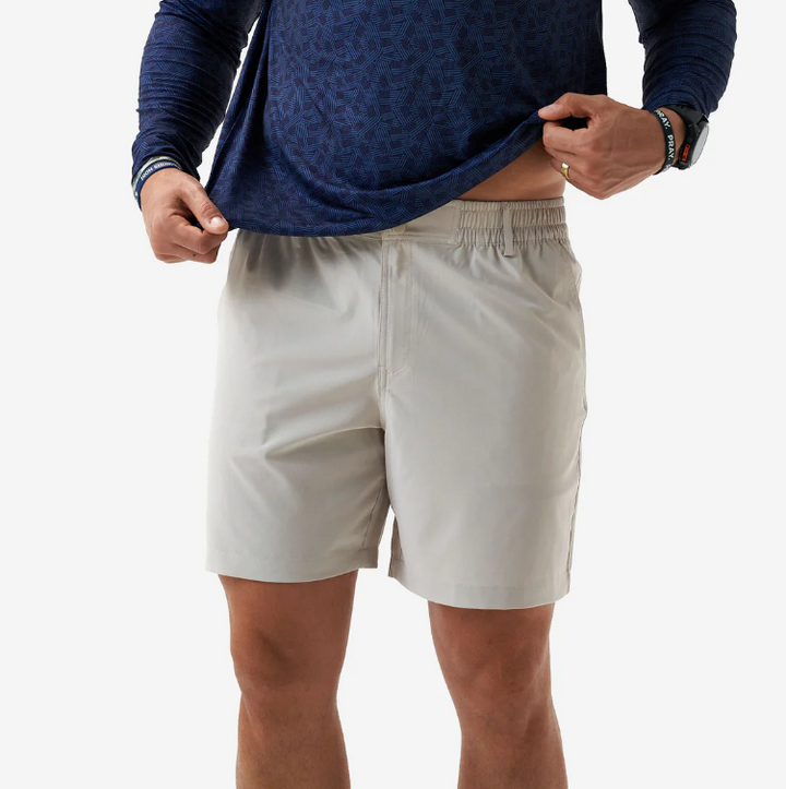 Men's Everyday Short - Light Khaki - Old Glory Pocket - Burlebo