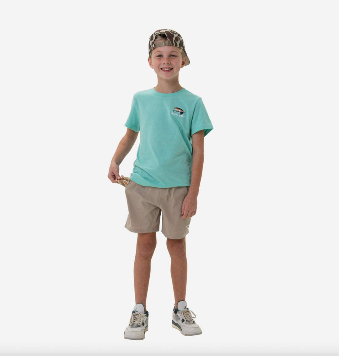 Youth Athletic Short - Heather Khaki - Venado Camo Liner - Burlebo