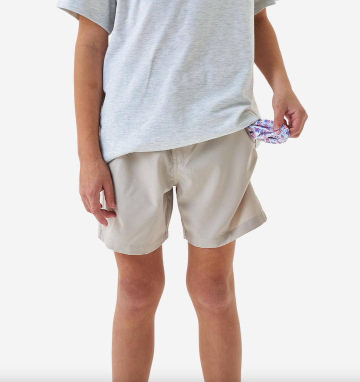Youth Everyday Khaki Short - Old Glory Pocket - Burlebo