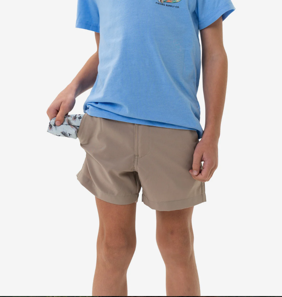 Youth Khaki Everyday Short - Duck Hunt Pocket - Burlebo