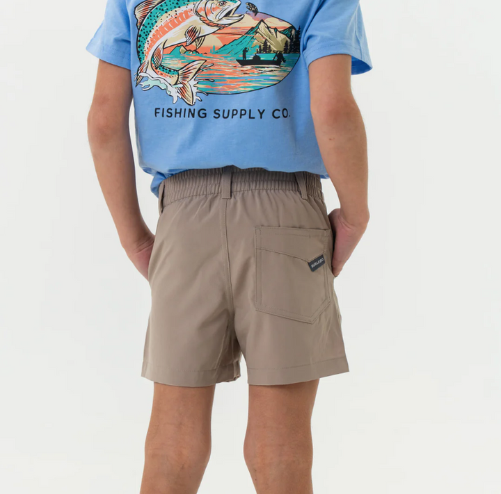 Youth Khaki Everyday Short - Duck Hunt Pocket - Burlebo