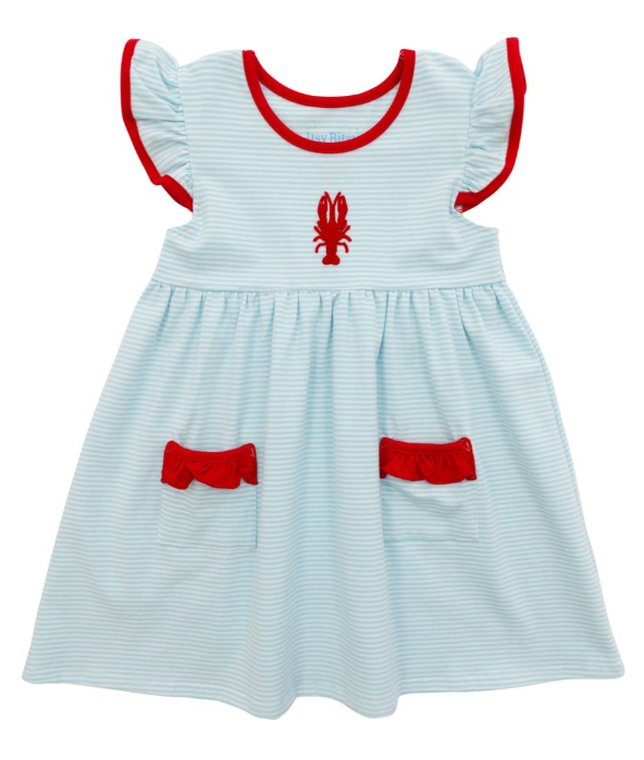Crawfish Flutter Sleeve Dress - Itsy Bitsy