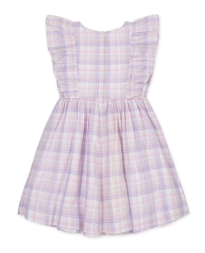 Linen Lavender Flutter Sleeve Pinafore Dress - Hope & Henry