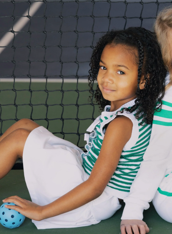 Button Front Green Sweater Tank with Bows - Hope & Henry