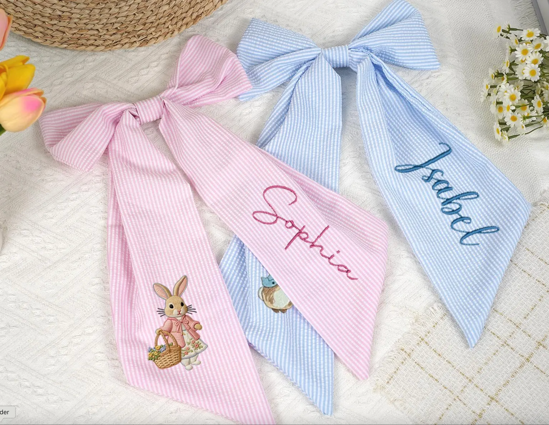 Seersucker Sashes - Bits & Bows